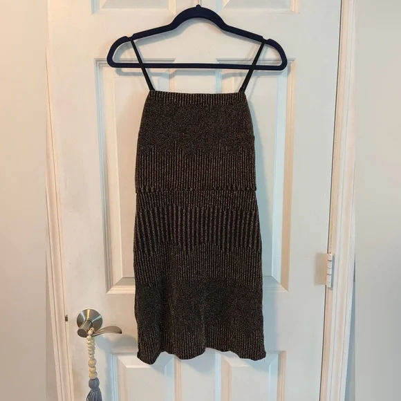 Altar'd State Black & Gold Mini Dress - Picture 1 of 8